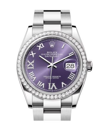 Rolex Datejust 36 Aubergine Diamond Dial Diamond Bezel Watch 126284RBR 126284RBR-0014