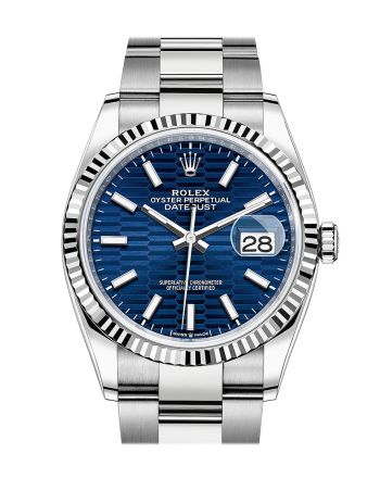 Rolex Datejust 36 Bright Blue Fluted Motif Dial Fluted Watch 126234