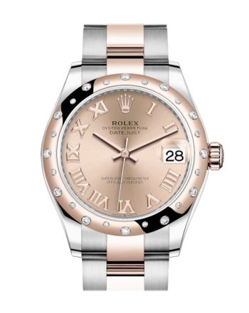 Rolex Datejust 31 Ros?? colour Roman Dial Diamond Bezel Rose Gold Two Tone Watch 278341RBR 278341