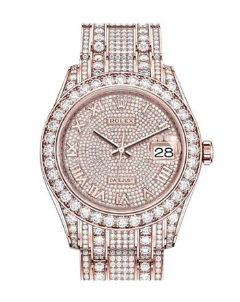 ROLEX Pearlmaster 39 Diamond Pave Dial Pearlmaster Bracelet 18K Rose Gold Watch 86405RBR