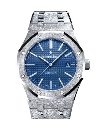 Audemars Piguet Royal Oak 41mm Blue dial Hammered 18K white gold Men's Watch 15410BC.GG.1224BC.01