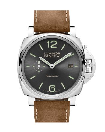 Panerai Luminor Due Brown Leather Grey Dial Watch PAM00904