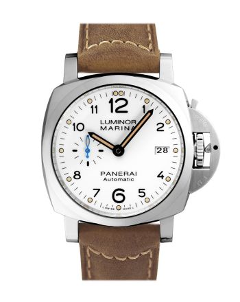 Panerai Luminor 3 Day Brown Leather White Dial Watch PAM01523