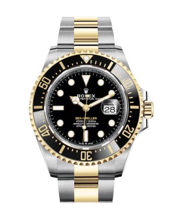 Rolex Sea-Dweller 43 Black Dial 18K Yellow Gold Men's Stainless Steel Oyster Watch 126603