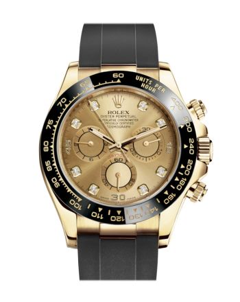 Rolex Cosmograph Daytona Champagne Diamond Yellow Gold Oysterflex Strap Mens Watch 116518LN 116518