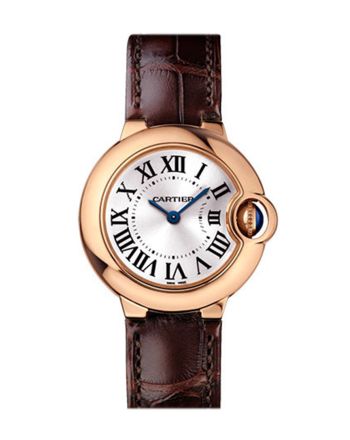 Cartier Ballon Bleu 28MM Silver Dial 18K Rose Gold Ladies Watch WGBB0007