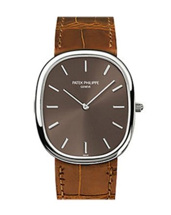 Patek Philippe Golden Ellipse Brown Dial Brown Leather 31mm Men's Watch 3738/100G-012