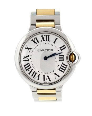 Cartier Ballon Bleu 36mm Steel Yellow Gold Ladies Watch W69008Z3 Pre-Owend