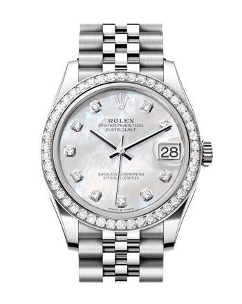 Rolex Datejust 31 White Mother of Pearl Diamond Dial Jubilee Ladies Watch 278384RBR 278384RBR-0008