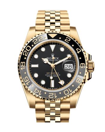 ROLEX GMT-Master II Black Dial Yellow Gold Men's Watch 126718GRNR