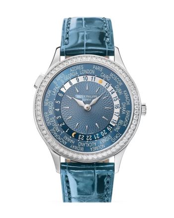 Patek Philippe Complications World Time Automatic Diamond Blue Dial Watch 7130G-014