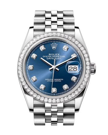 Rolex Datejust 36 Blue Diamond Dial Diamond Bezel Jubilee Watch 126284RBR 126284RBR-0029