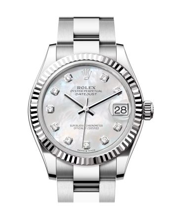 Rolex Datejust 31 Mother of Pearl Diamond Dial Fluted Bezel Ladies Watch 278274 278274-0005