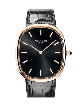 Patek Philippe Ellipse Black Dial Automatic In Rose Gold Watch 5738R-001