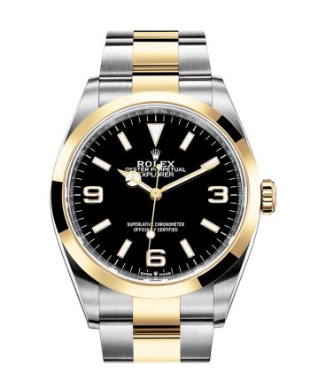 Rolex Explorer I 36 Black Dial Yellow Gold Stainless Steel Men's Watch 124273