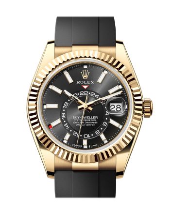 Rolex Sky Dweller 42 Black Dial Yellow Gold Mens Watch 336238