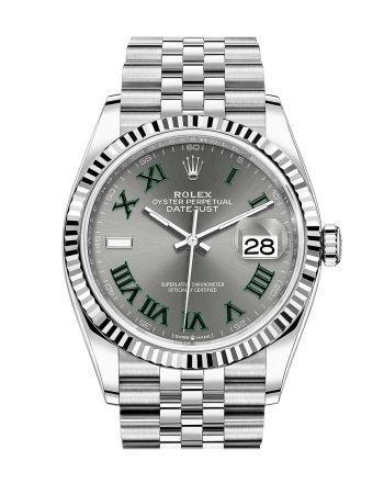 Rolex Datejust 36 Slate Dial Fluted Jubilee Watch 126234