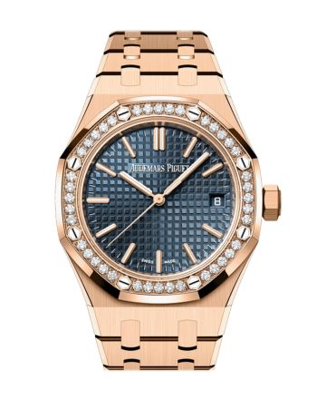 Audemars Piguet Royal Oak Rose Gold Diamond Bezel Blue Dial  Watch 15551OR.ZZ.1356OR.05