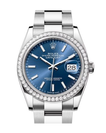 Rolex Datejust 36 Blue Dial Diamond Bezel Watch 126284RBR 126284RBR-0010