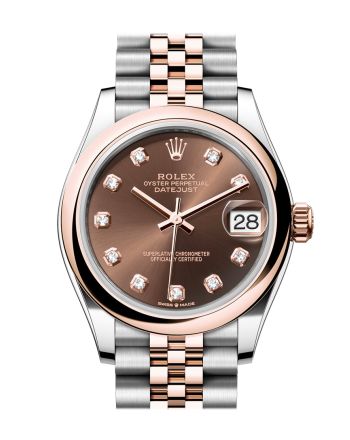 Rolex Datejust 31 Chocolate Diamond Dial Rose Gold Steel Jubilee Ladies Watch 278241 278241-0024