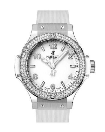 Hublot Big Bang White Dial Diamond Bezel White Rubber Unisex 38mm Watch 361.SE.2010.RW.1104