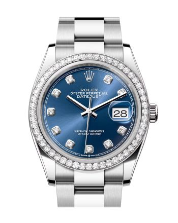 Rolex Datejust 36 Blue Diamond Dial Diamond Bezel Watch 126284RBR 126284RBR-0030