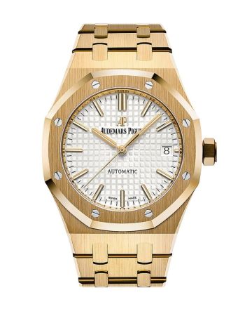 AUDEMARS PIGUET Royal Oak Silver Dial Automatic 18 Carat Yellow Gold Ladies Watch 15450BA.OO.1256BA.01