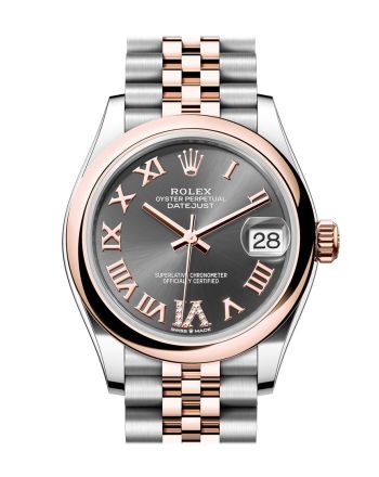 Rolex Datejust 31 Slate Roman Diamond Dial Rose Gold Steel Jubilee Ladies Watch 278241 278241-0030