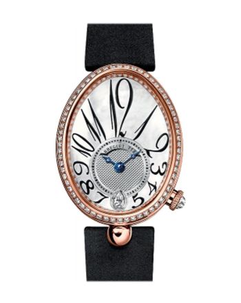 Breguet Reine de Naples Mother of Pearl Dial 18kt Rose Gold Black Ladies Diamond Watch 8918BR58864D00D