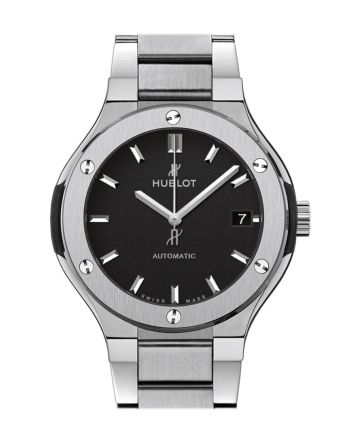 Hublot Classic Fusion Matte Black Dial Automatic Titanium Ladies Watch 585.NX.1170.NX