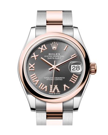 Rolex Datejust 31 Slate Roman Diamond 6 Dial Rose Gold Steel Ladies Watch 278241 278241-0029