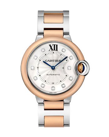 Cartier Ballon Bleu 36MM Diamond Dial Steel Rose Gold W3BB0013