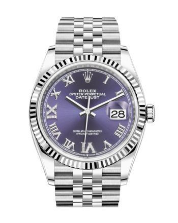 Rolex Datejust 36 Purple Roman VI and IX 24 Diamonds Dial Automatic Jubilee Watch 126234