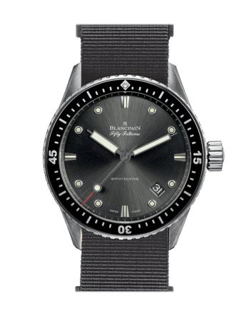 Blancpain Fifty Fathoms Bathyscaphe Black Dial Black Fabric 5000-1110-NABA