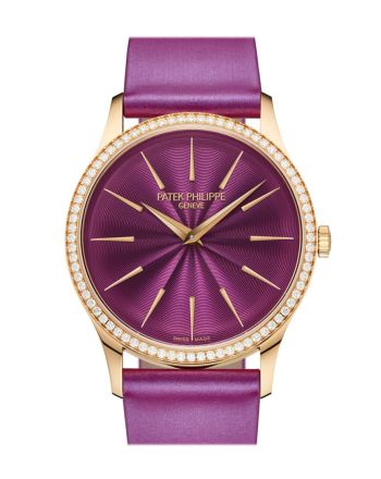 Patek Philippe Calatrava Embossed Pattern Lacquered Purple Dial Watch 4997/200R-001