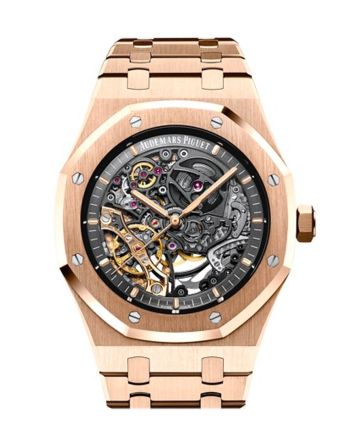 Audemars Piguet Royal Oak 41 Slate grey Oak Double Balance Wheel Openworked Dial 18K pink gold Bracelet Men's Watch 15407OR.OO.1220OR.01