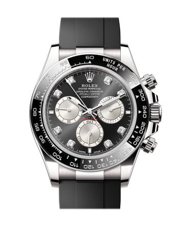 Rolex Daytona 40 Black Steel Diamond Dial White Gold Mens Watch 126519LN