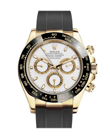 Rolex Cosmograph Daytona White Yellow Gold Oysterflex Strap Mens Watch 116518LN 116518