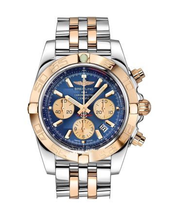 Breitling Chronomat 44 Blue Dial Steel and Rose Gold Automatic Men's Watch CB011012-C790