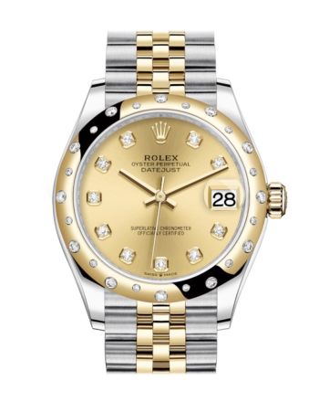 Rolex Datejust 31 Champagne Diamonds Dial Diamond Bezel Jubilee Yellow Gold Two Tone Watch 278341RBR 278343 NP