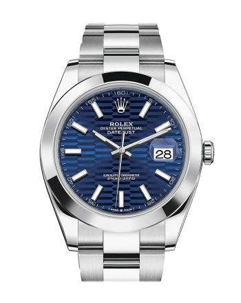 Rolex Datejust 41 Blue Fluted Dial Oyster Men's Watch 126300 126300-0023