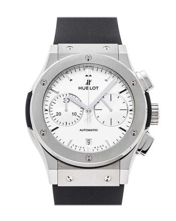 Hublot Classic Fusion Chronograph White Dial Titanium on Black Rubber Strap 521.NX.2611.RX