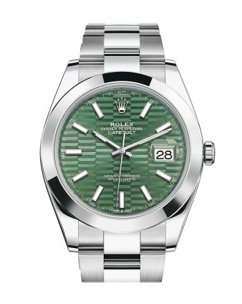 Rolex Datejust 41 Green Fluted Dial Oyster Men's Watch 126300 126300-0021