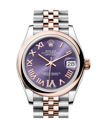 Rolex Datejust 31 Aubergine Diamond Dial Rose Gold Steel Jubilee Ladies Watch 278241 278241-0018