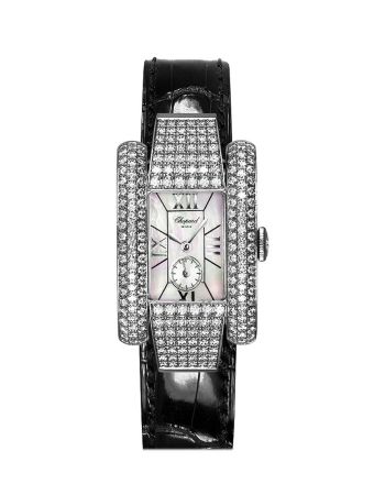 Chopard La Strada in White Gold Diamond Bezel  Black Crocodile Leather Strap 416847-1001