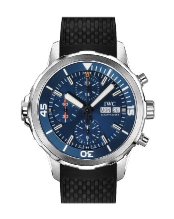 IWC Aquatimer Chronograph Blue Dial Black Rubber Men's Watch IW376805