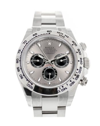 ROLEX Cosmograph Daytona Steel and Black Dial White Gold Oyster Men's Watch 116509