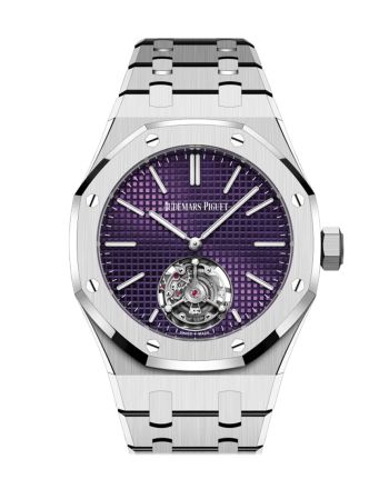 Audemars Piguet Royal Oak Plum Dial Flying Tourbillion Extra-Thin (RD#3) Stainless Steel Watch 26660ST.OO.1356ST.02