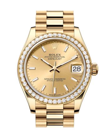 Rolex Datejust 31 Champagne Dial Diamond Bezel Yellow Gold Ladies Watch 278288RBR 278288RBR-0022