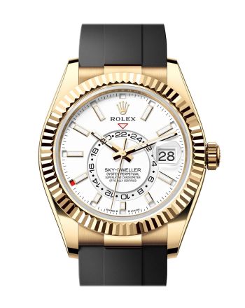 Rolex Sky Dweller 42 White Dial Dial Yellow Gold Mens Watch 336238